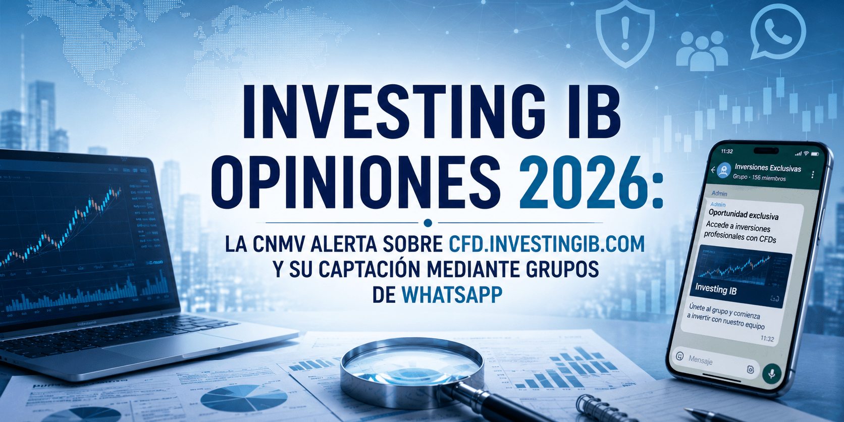 Investing IB Opiniones 2026: la CNMV alerta sobre cfd.investingib.com y su captación mediante grupos de WhatsApp