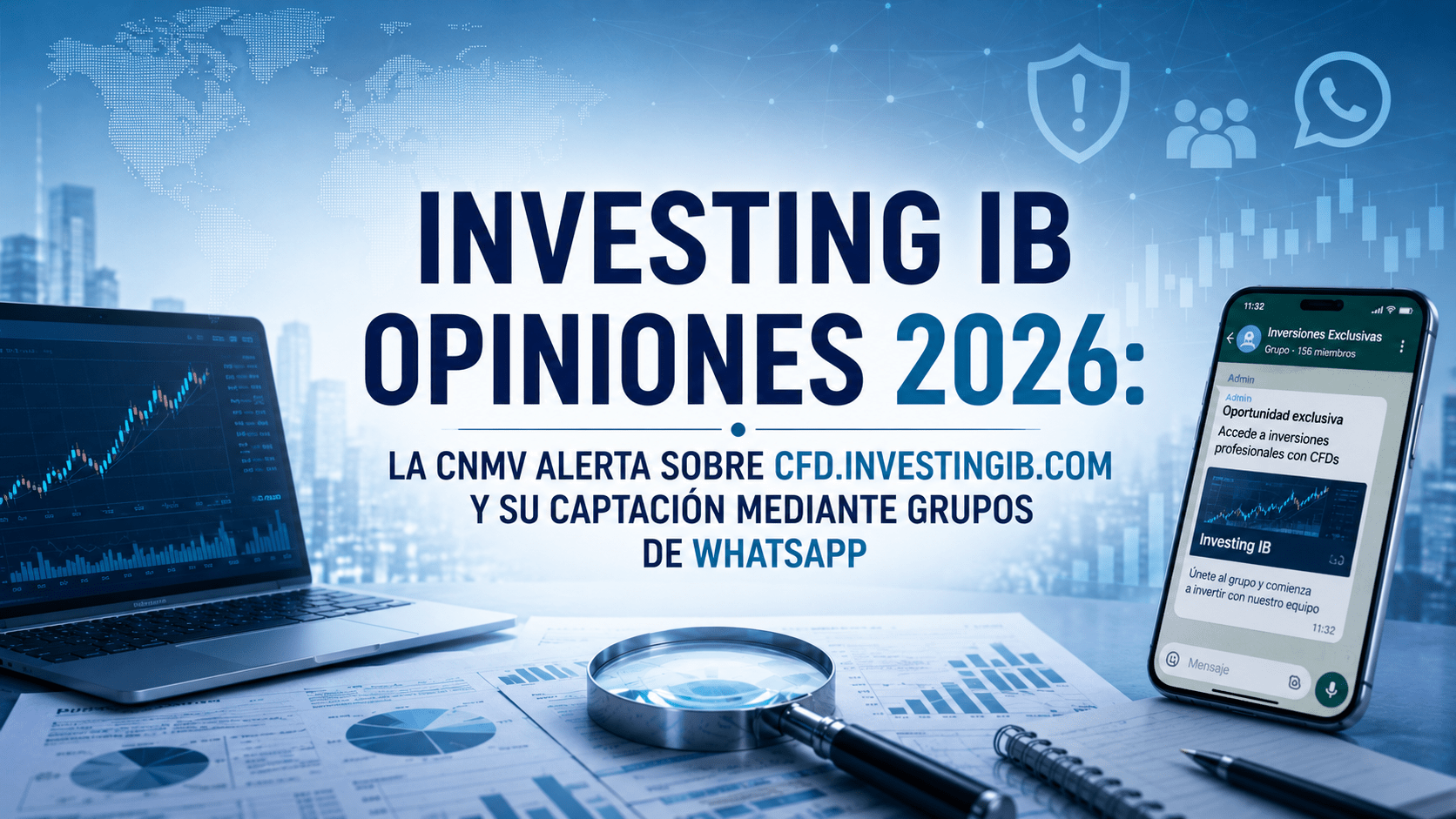 Investing IB Opiniones 2026: la CNMV alerta sobre cfd.investingib.com y su captación mediante grupos de WhatsApp
