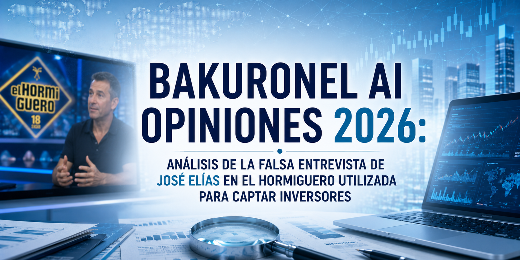 Bakuronel AI Opiniones 2026: análisis de la falsa entrevista de José Elías en El Hormiguero utilizada para captar inversores