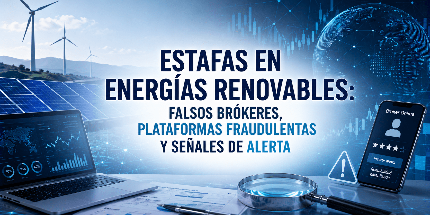 Estafas en energías renovables: falsos brókeres, plataformas fraudulentas y señales de alerta