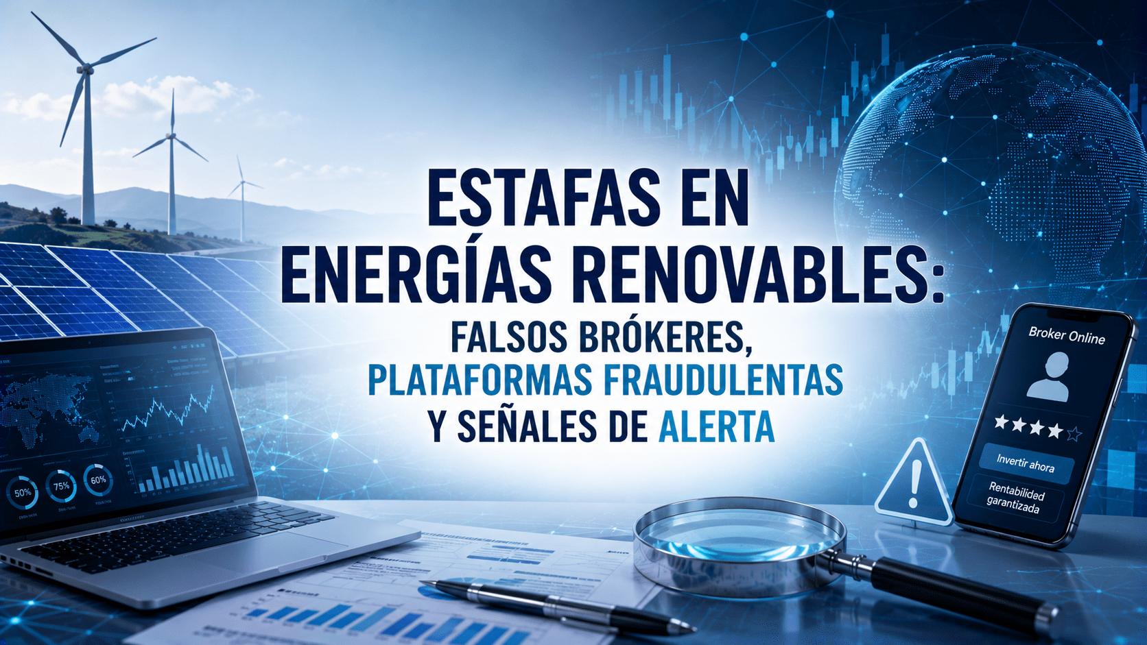 Estafas en energías renovables: falsos brókeres, plataformas fraudulentas y señales de alerta