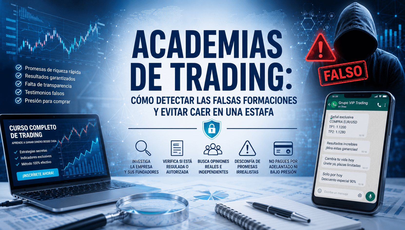 Academias de trading: cómo detectar las falsas formaciones y evitar caer en una estafa
