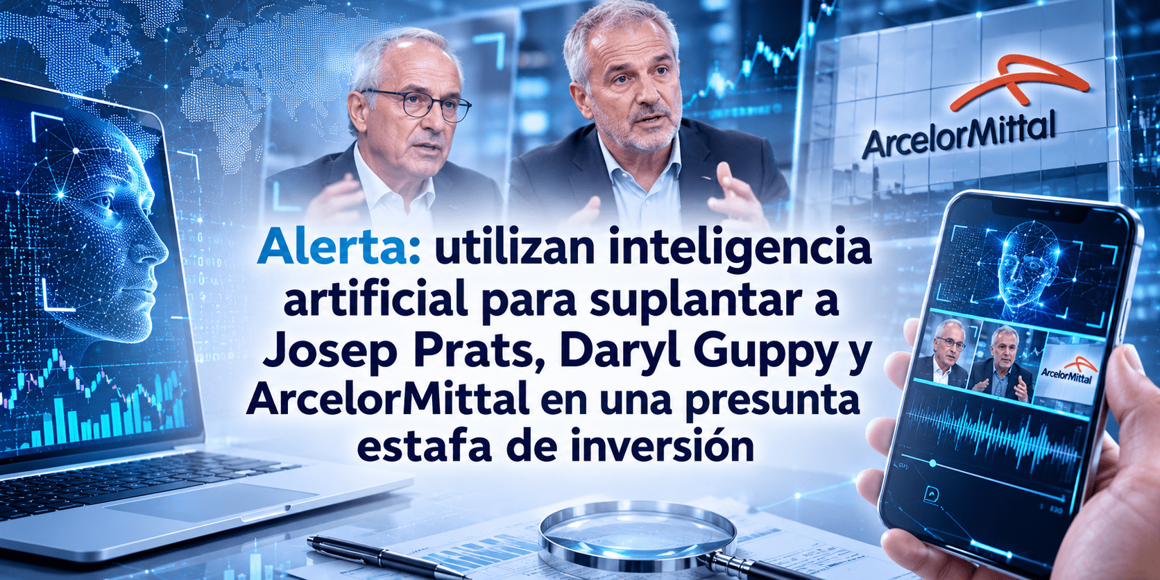 Alerta: utilizan inteligencia artificial para suplantar a Josep Prats, Daryl Guppy y ArcelorMittal en una presunta estafa de inversión