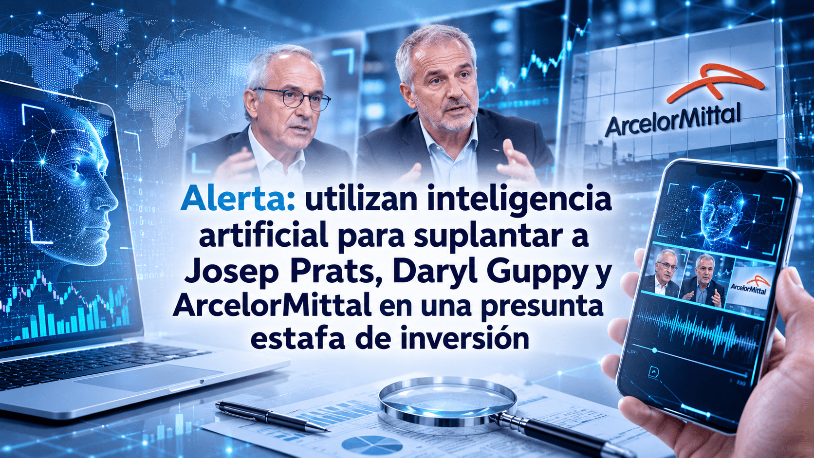 Alerta: utilizan inteligencia artificial para suplantar a Josep Prats, Daryl Guppy y ArcelorMittal en una presunta estafa de inversión