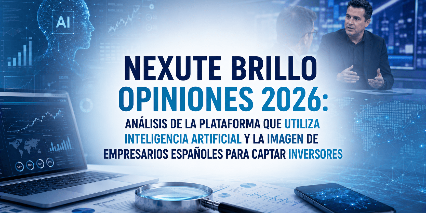 Nexute Brillo Opiniones 2026: análisis de la plataforma que utiliza inteligencia artificial y la imagen de empresarios españoles para captar inversores