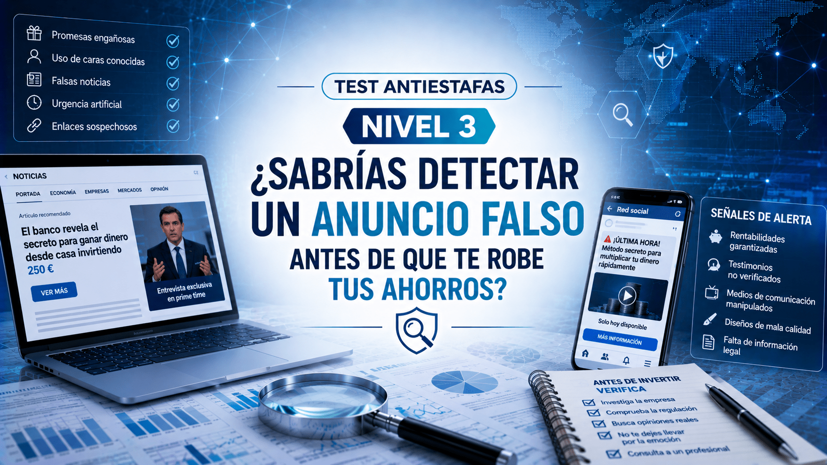 Test Antiestafas Nivel 3: ¿Sabrías detectar un anuncio falso antes de que te robe tus ahorros?