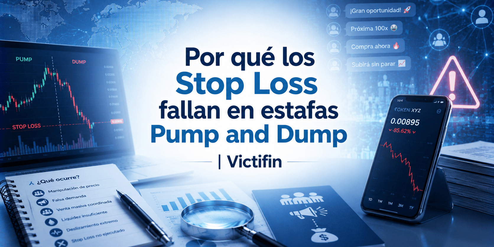 Por qué los Stop Loss fallan en estafas Pump and Dump | Victifin