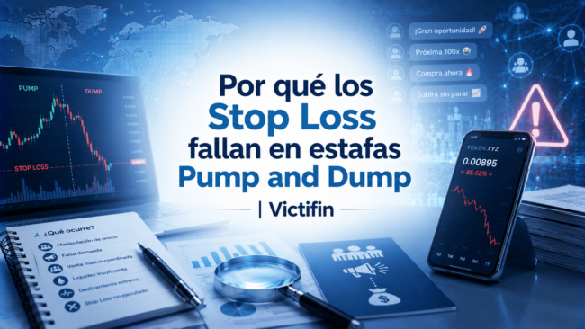 Por qué los Stop Loss fallan en estafas Pump and Dump | Victifin