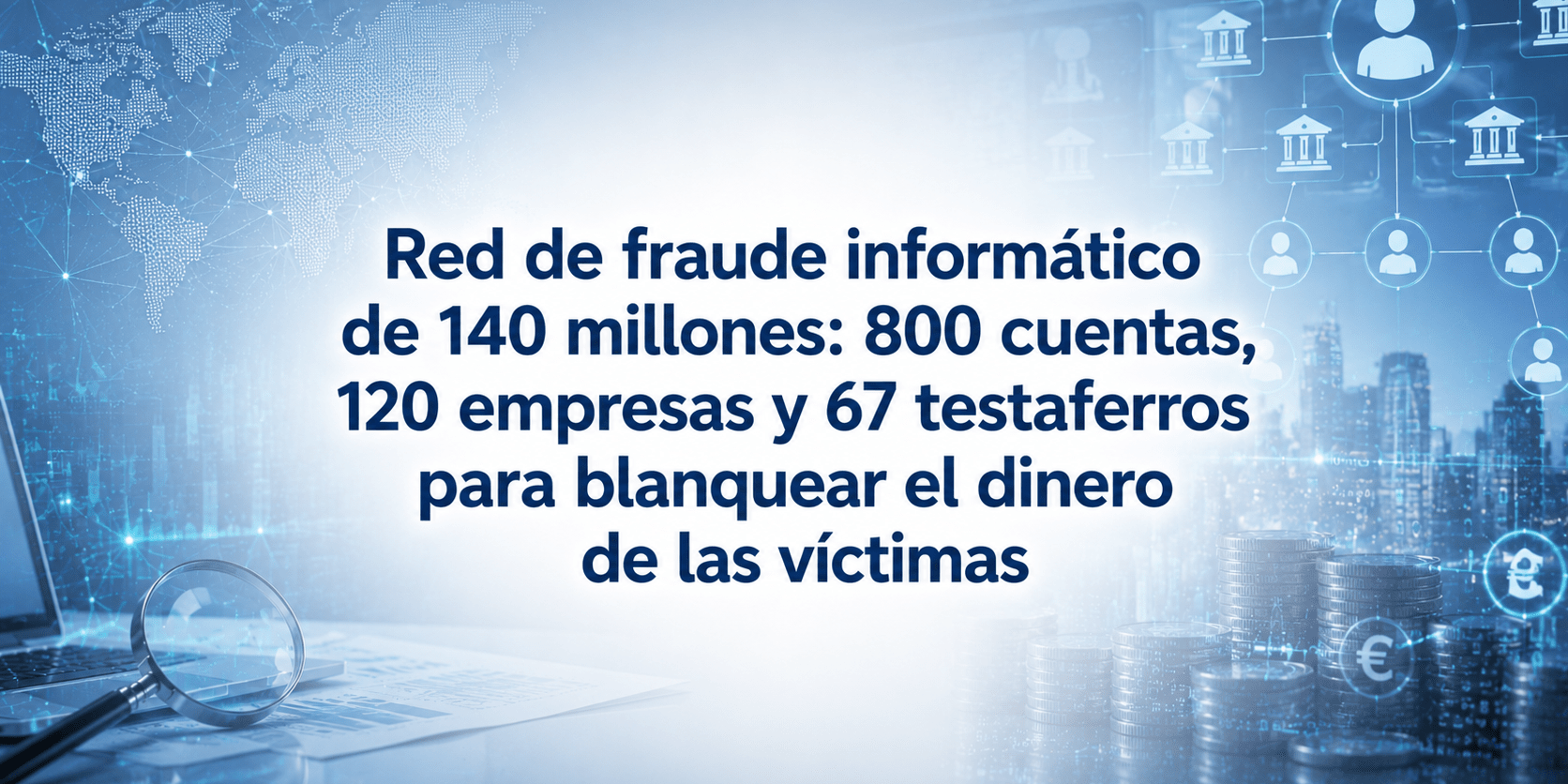 Red de fraude informático de 140 millones: 800 cuentas, 120 empresas y 67 testaferros para blanquear el dinero de las víctimas