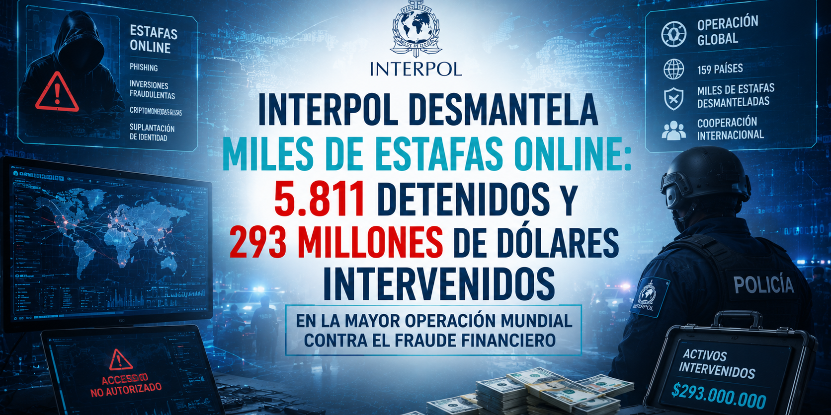 INTERPOL desmantela miles de estafas online