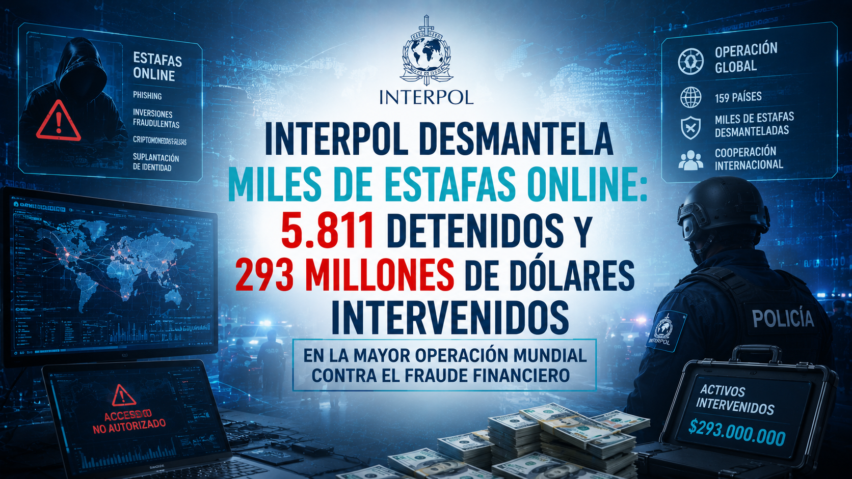 INTERPOL desmantela miles de estafas online