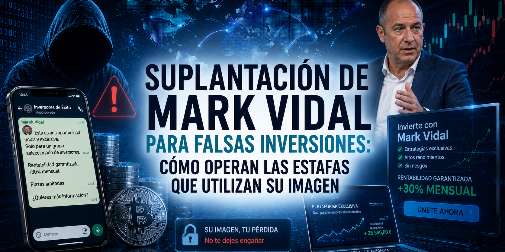 Suplantación de Mark Vidal para falsas inversiones