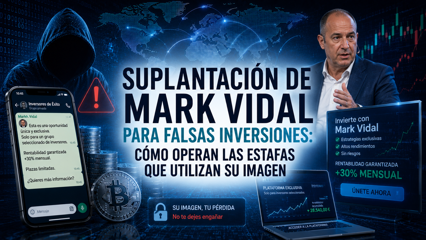 Suplantación de Mark Vidal para falsas inversiones