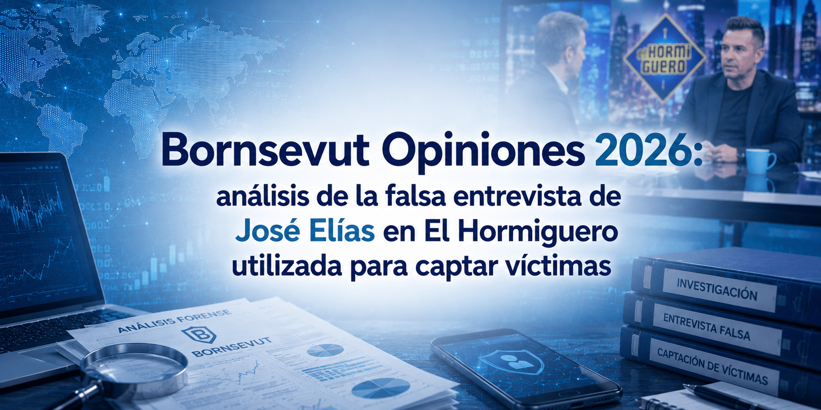 Bornsevut Opiniones 2026: análisis de la falsa entrevista de José Elías en El Hormiguero utilizada para captar víctimas