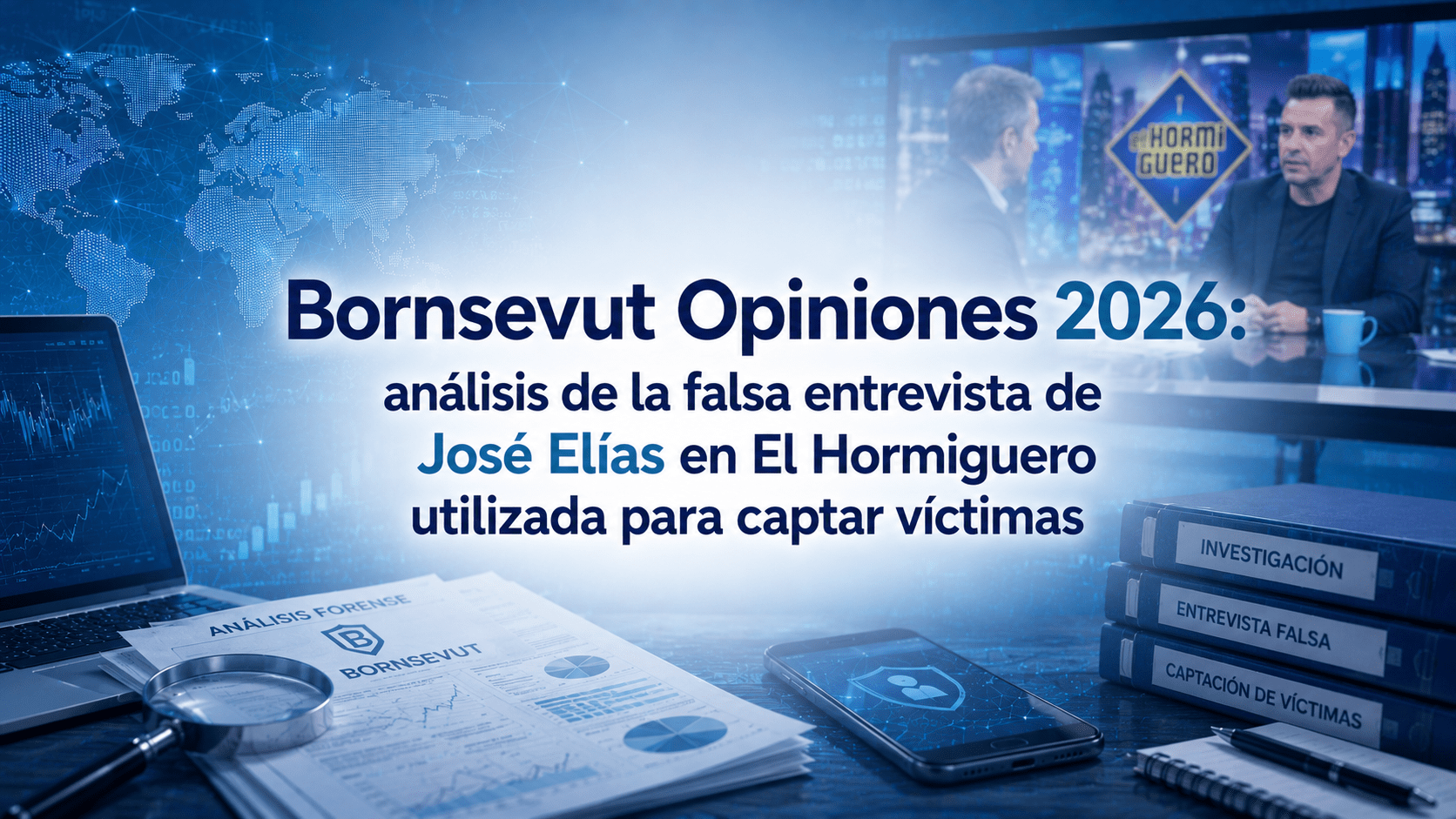 Bornsevut Opiniones 2026: análisis de la falsa entrevista de José Elías en El Hormiguero utilizada para captar víctimas