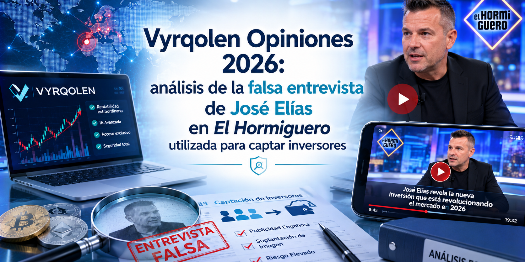 Vyrqolen Opiniones 2026: análisis de la falsa entrevista de José Elías en El Hormiguero utilizada para captar inversores