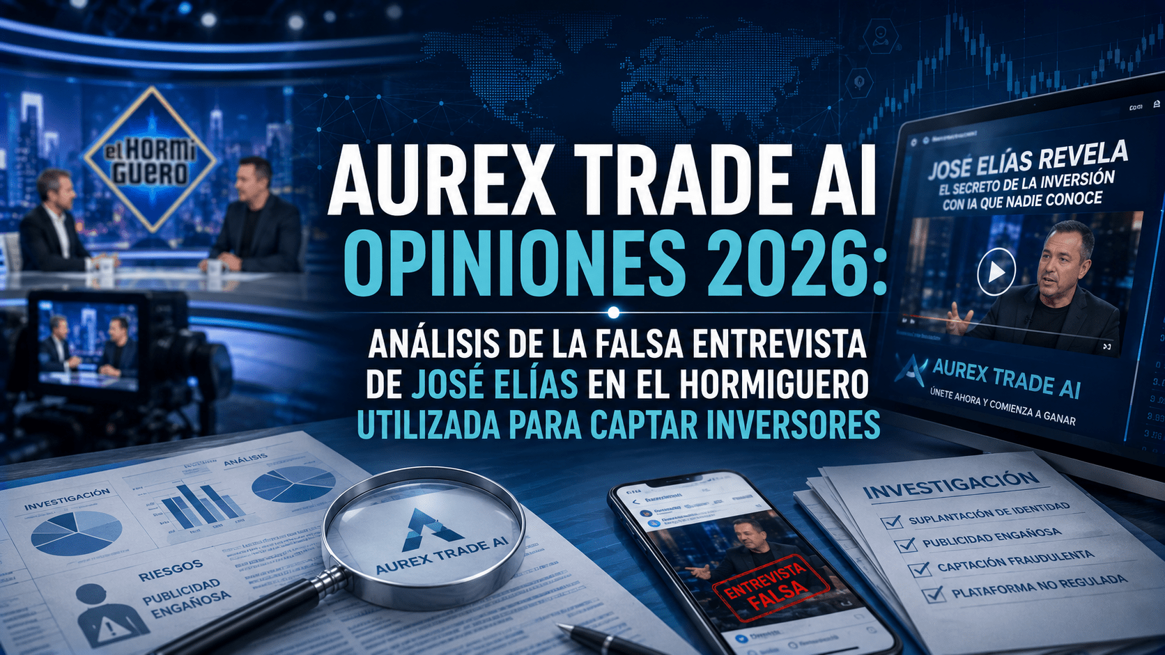 Aurex Trade AI Opiniones 2026: análisis de la falsa entrevista de José Elías en El Hormiguero utilizada para captar invers