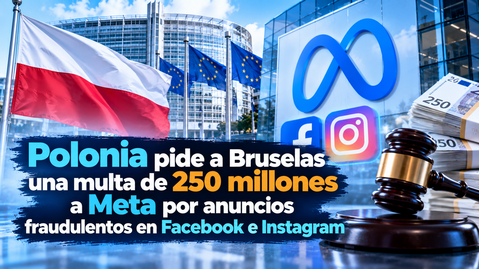 Polonia pide a Bruselas una multa de 250 millones a Meta por anuncios fraudulentos en Facebook e Instagram