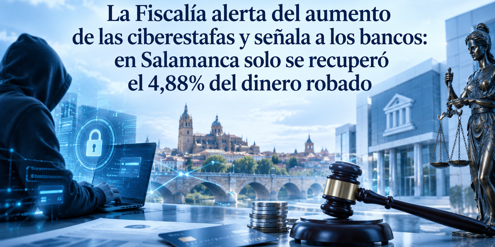 La Fiscalía alerta del aumento de las ciberestafas y señala a los bancos: en Salamanca solo se recuperó el 4,88% del dinero robado