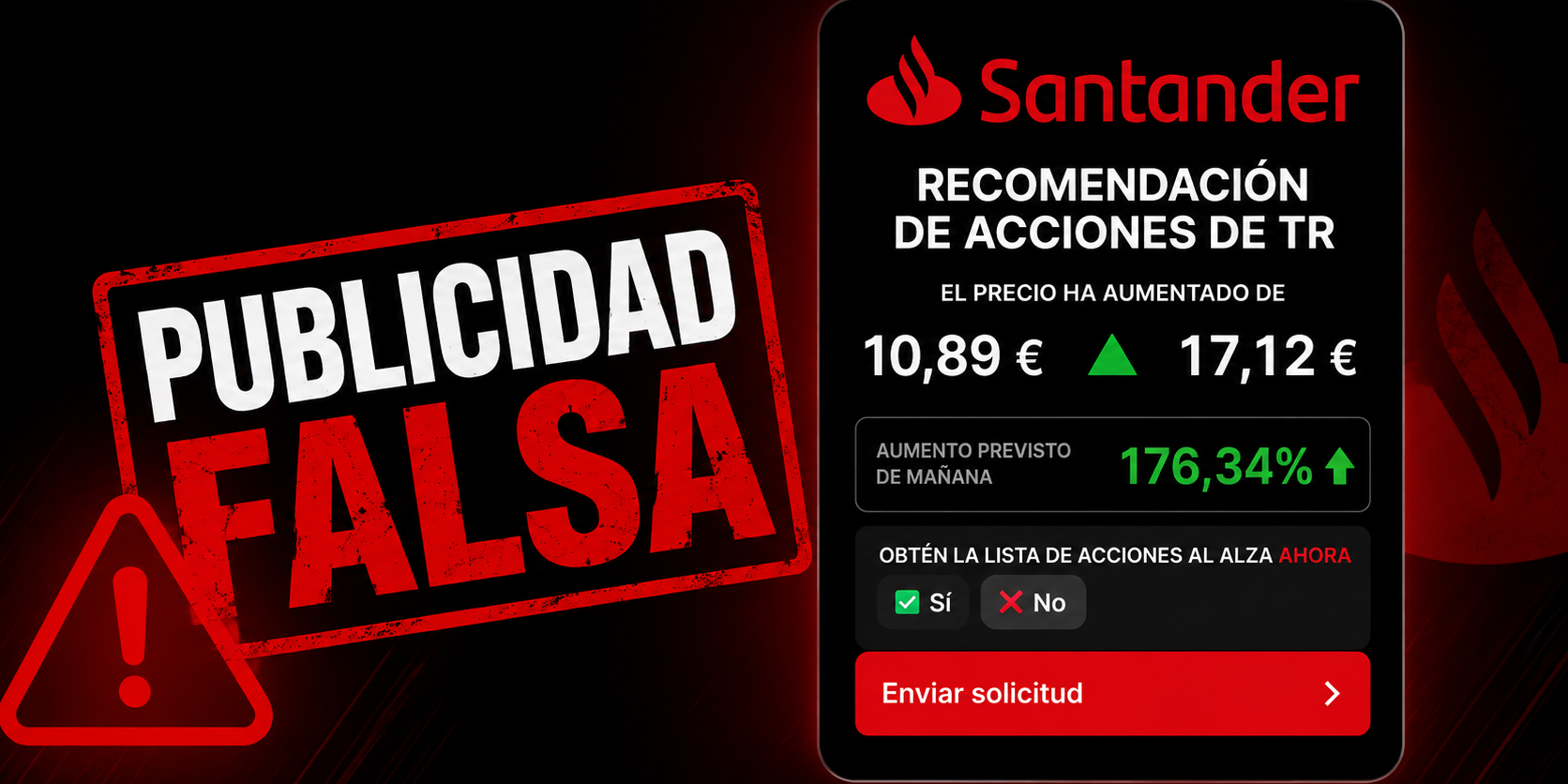 Falsa recomendación de acciones del Santander