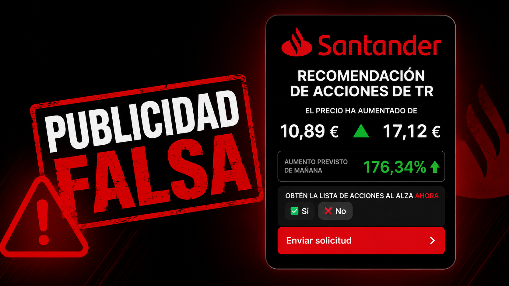 Falsa recomendación de acciones del Santander