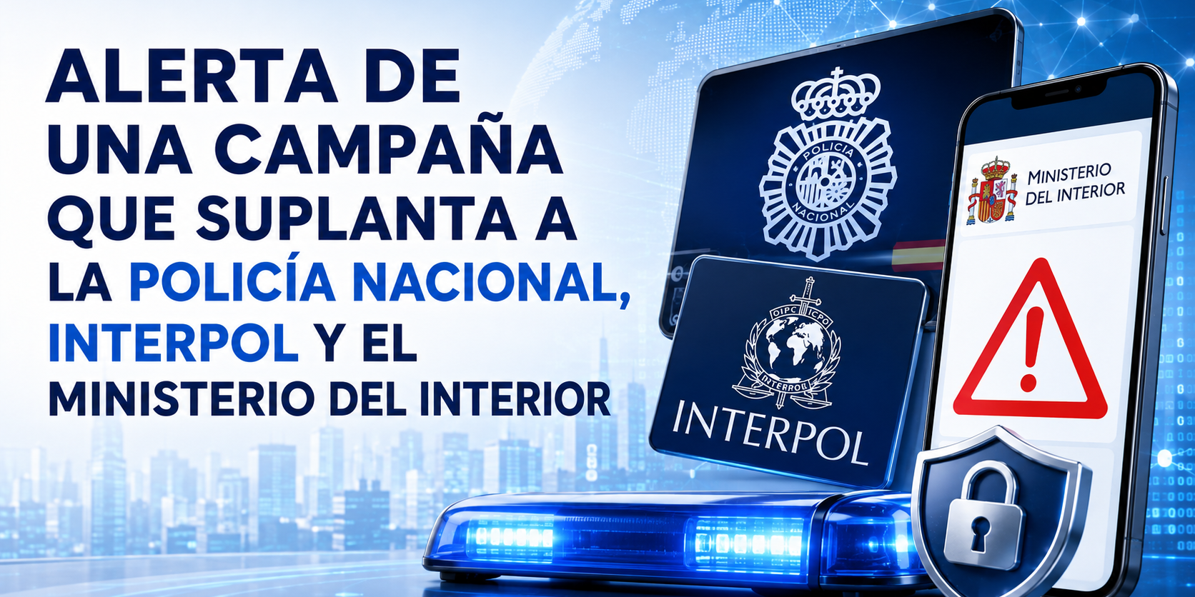 Alerta de una campaña que suplanta a la Policía Nacional, Interpol y el Ministerio del Interior