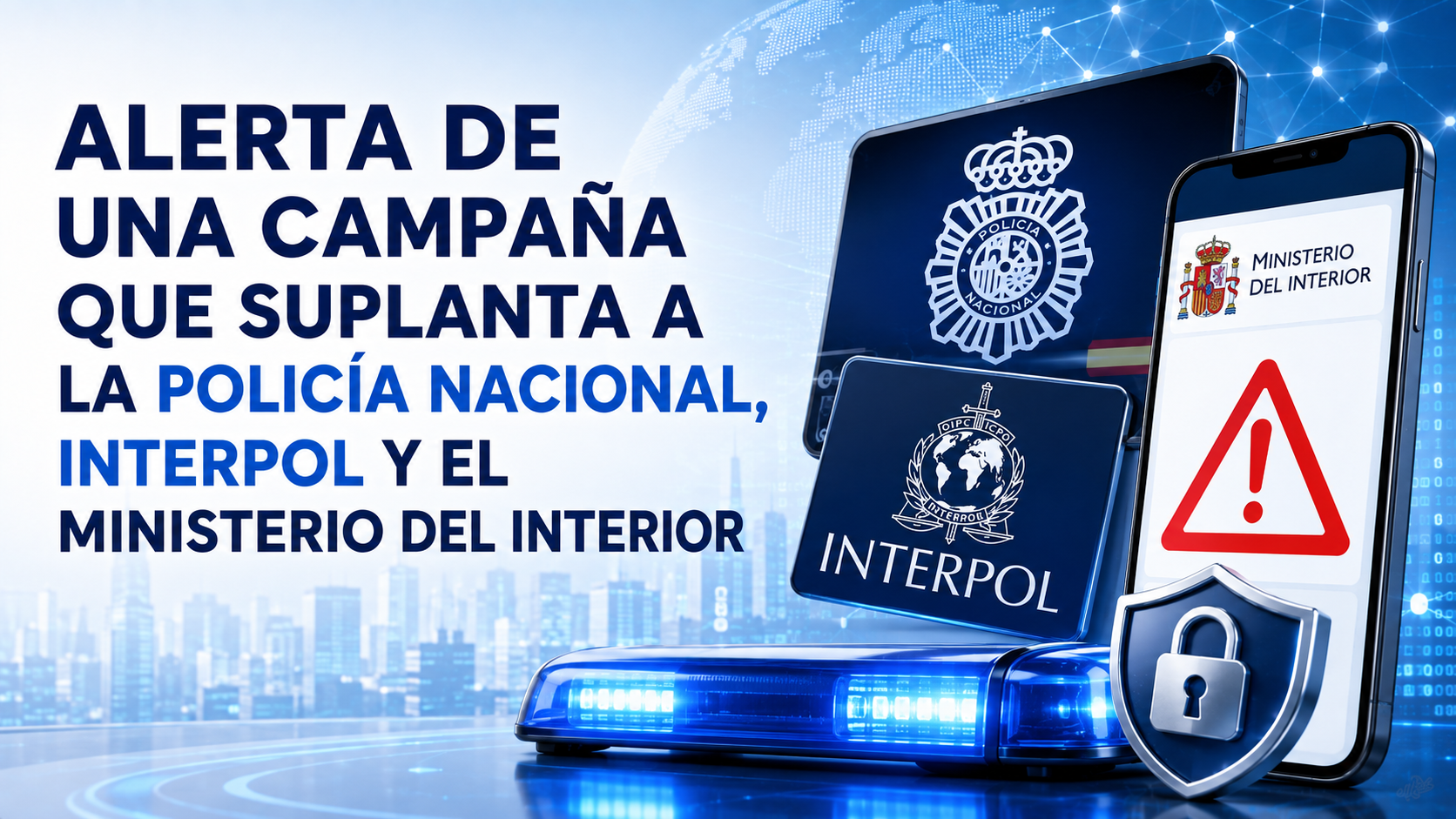 Alerta de una campaña que suplanta a la Policía Nacional, Interpol y el Ministerio del Interior