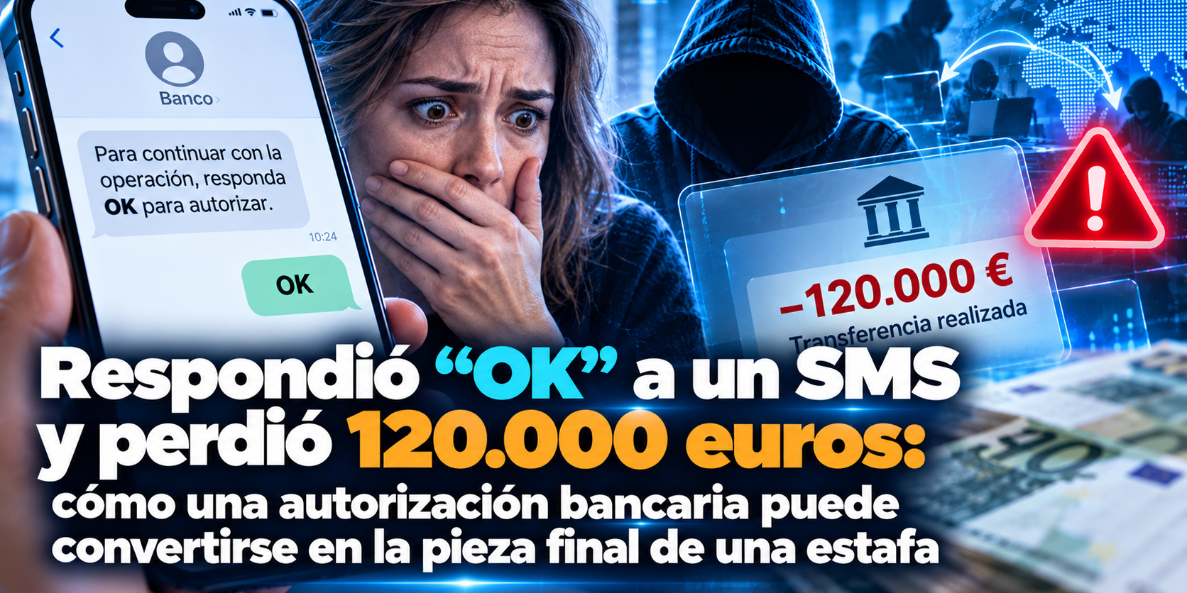 Respondió “OK” a un SMS y perdió 120.000 euros: cómo una autorización bancaria puede convertirse en la pieza final de una estaf