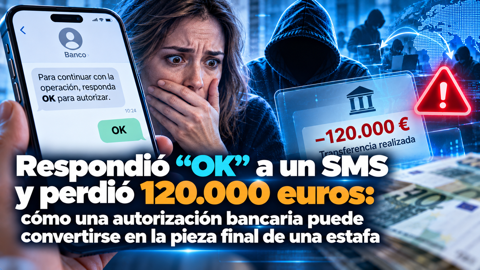 Respondió “OK” a un SMS y perdió 120.000 euros: cómo una autorización bancaria puede convertirse en la pieza final de una estaf