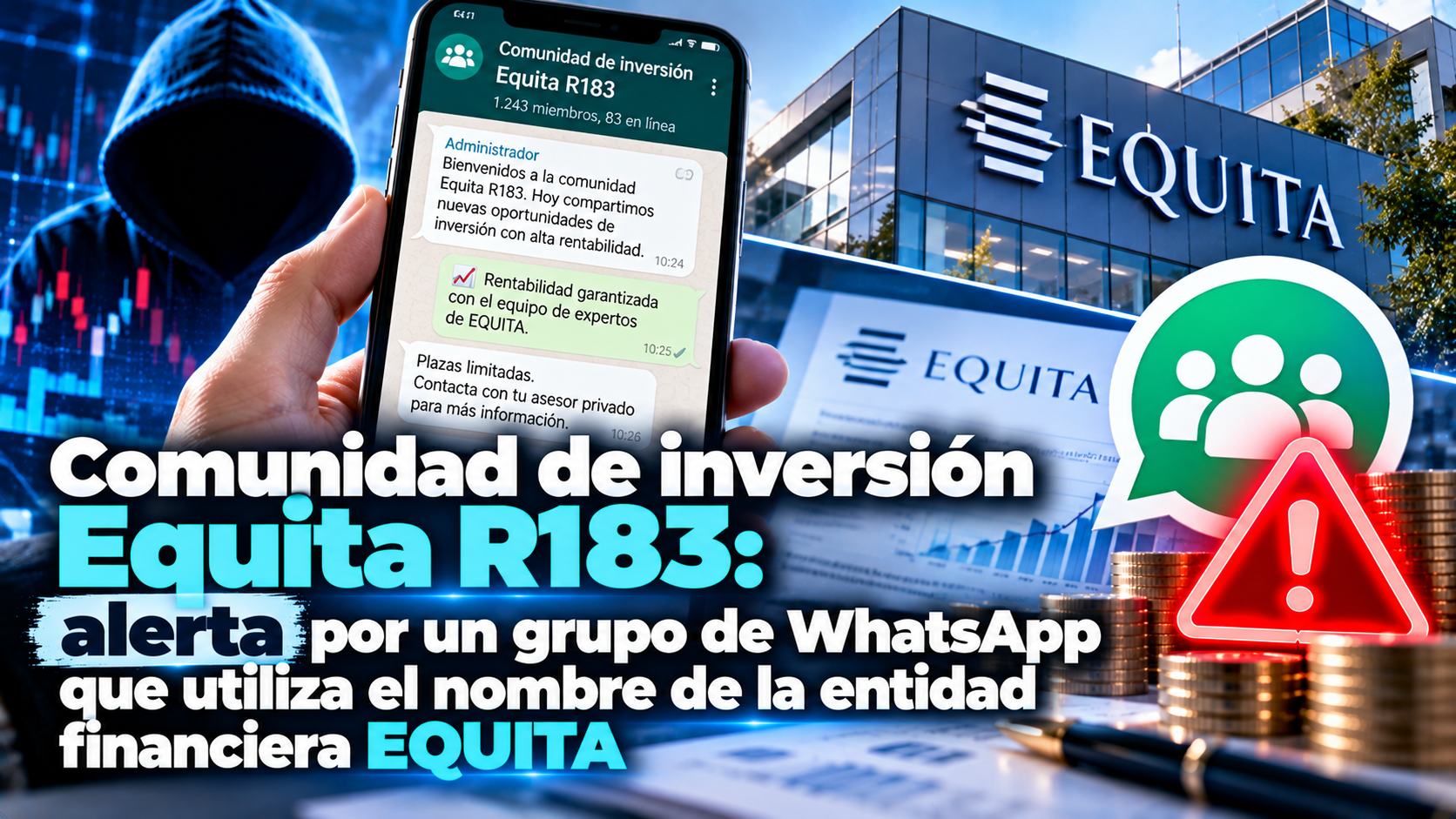 Comunidad de inversión Equita R183: alerta por un grupo de WhatsApp que utiliza el nombre de la entidad financiera EQUITA