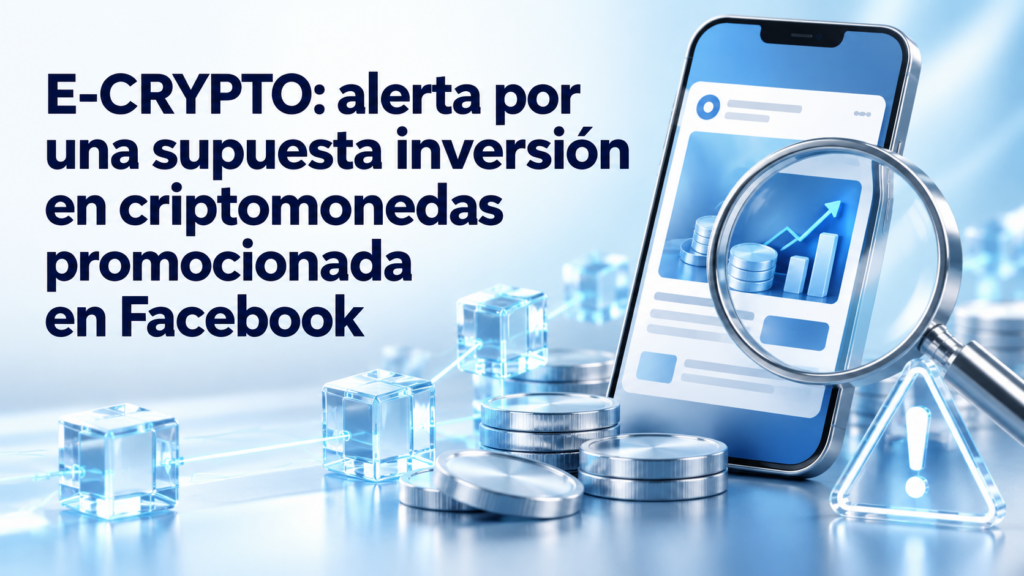E-CRYPTO: alerta por una supuesta inversión en criptomonedas promocionada en Facebook