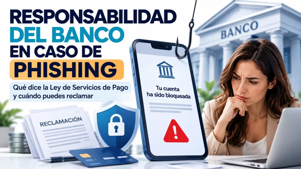Responsabilidad bancaria por phishing y reclamación conforme a la Ley de Servicios de Pago.
