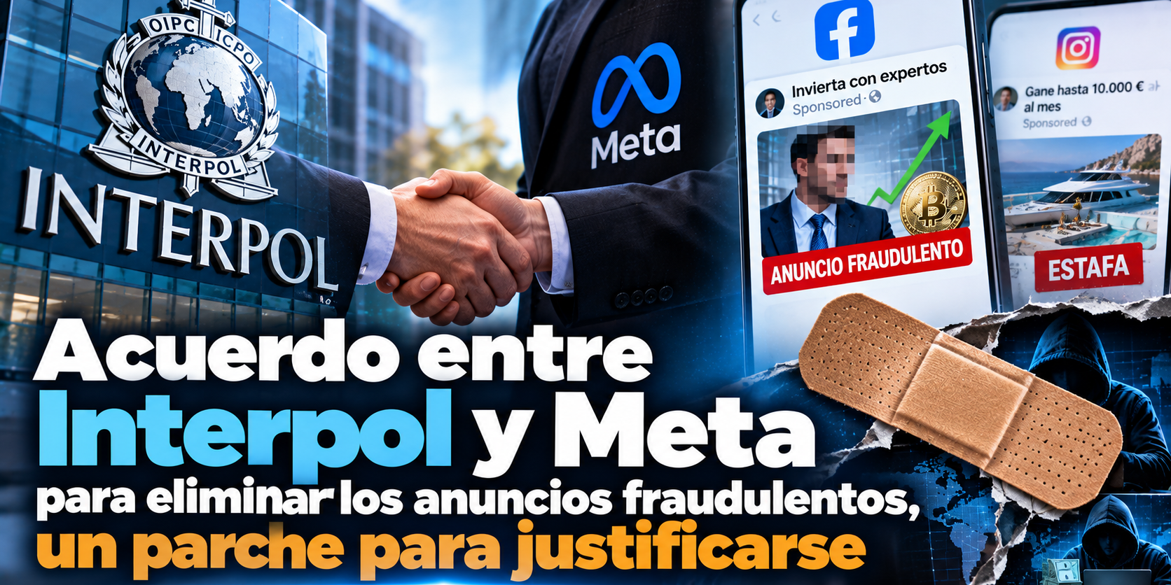 Acuerdo entre Interpol y Meta para eliminar los anuncios fraudulentos, un parche para justificarse